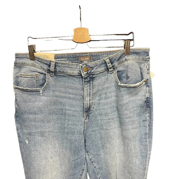 DL1961 Florence Instasculpt Ripped Ankle Skinny Jeans In Marine Busted Size 18W - Picture 2 of 12